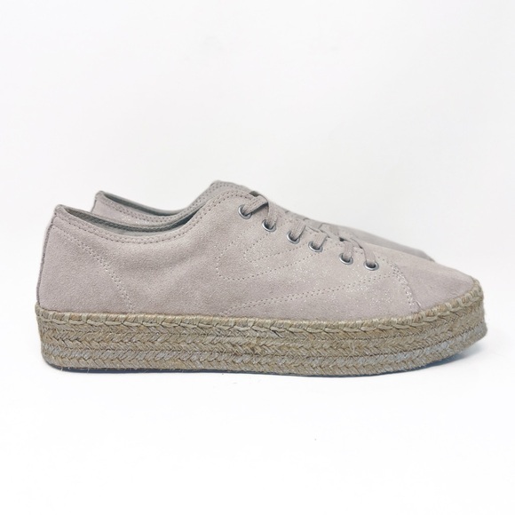Tretorn Eve Suede Platform Espadrilles Sneakers in Birch Silver - Picture 3 of 13
